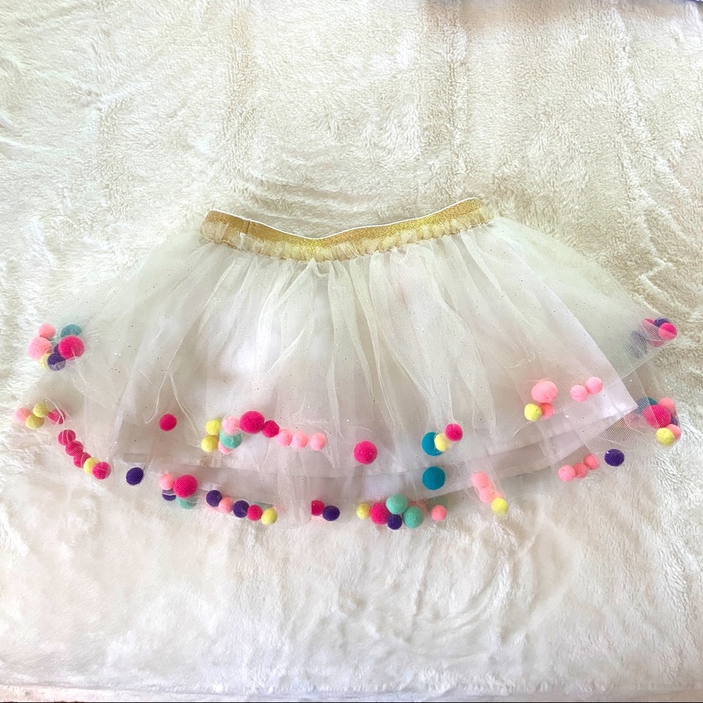Cat and Jack Festive Pom Pom TuTu XS